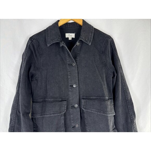 QVC Me By Jennie Garth The Dylan Denim Jacket Womens Size S Washed Black New - Picture 4 of 15